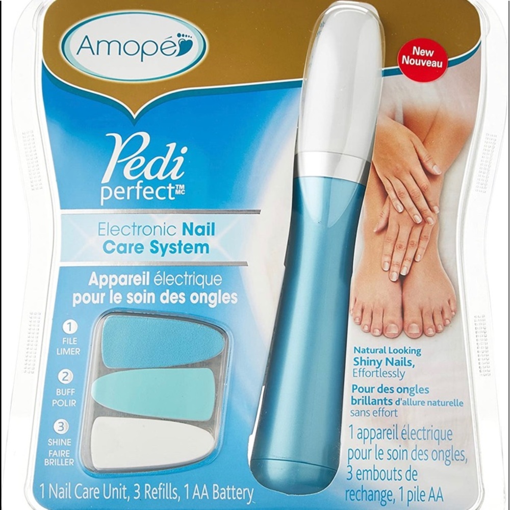 Amope Perfect Pedicure, Waterproof Rechargeable Electronic Foot File
